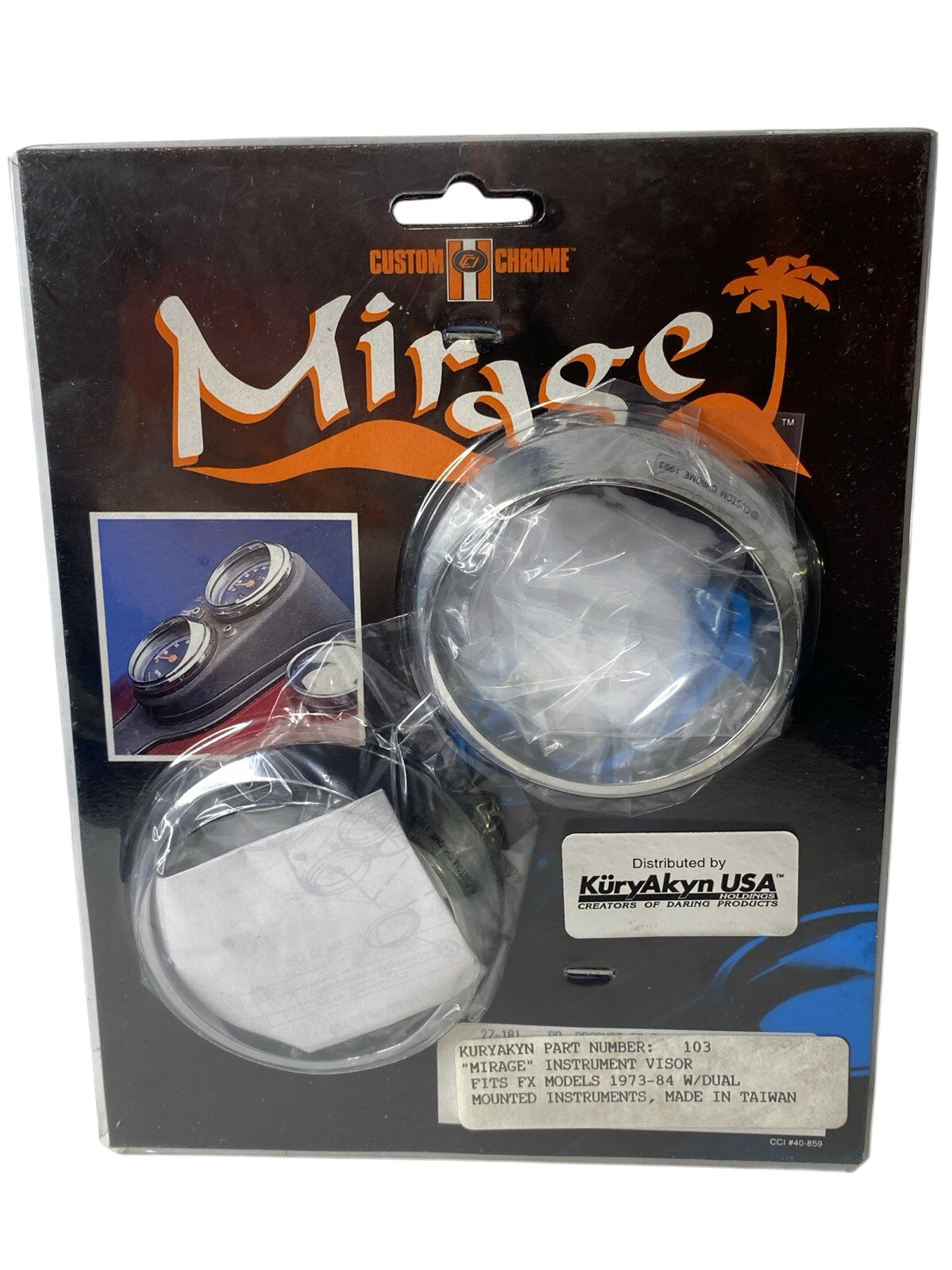 KURYAKYN Chrome Mirage Instrument Gauge Rings Dual Tank 1973-84 #103