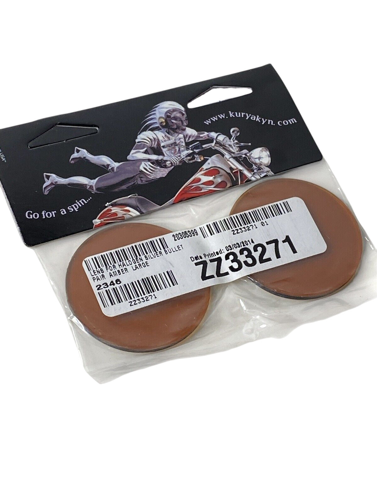 Kuryakyn - 2346 PAIR LENS - Amber Part # 2346 Fits Large Silver Bullet LT NS111