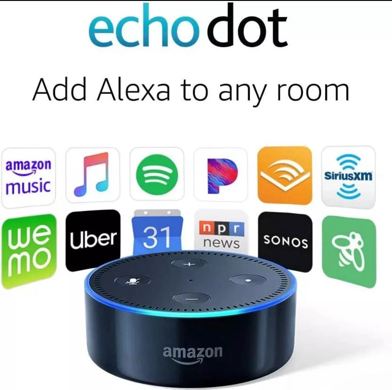 Brand New Amazon Echo Dot (2nd Generation) Smart Speaker - Black