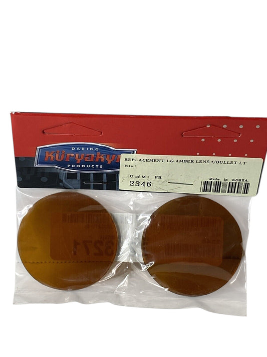 Kuryakyn - 2346 PAIR LENS - Amber Part # 2346 Fits Large Silver Bullet LT NS111