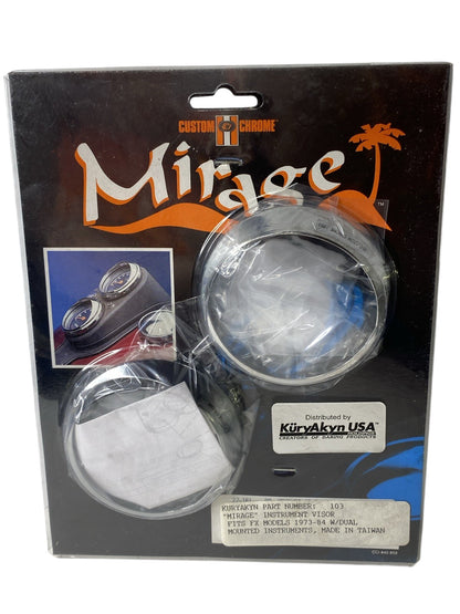 KURYAKYN Chrome Mirage Instrument Gauge Rings Dual Tank  1973-84 #103